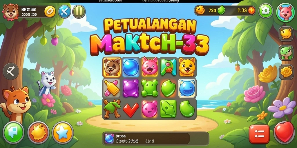 Tampilan gameplay seru dari BRO138, game Match-3 yang menantang.