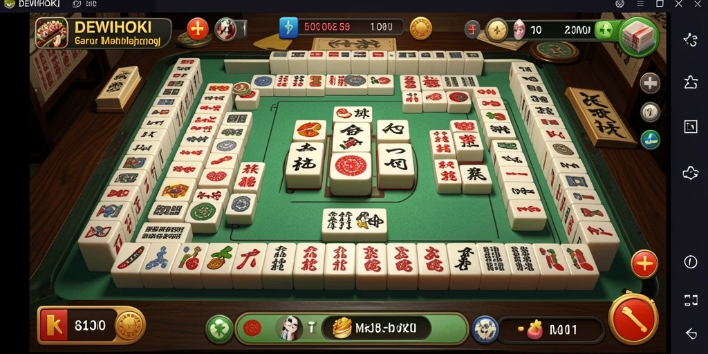 Gambaran menarik gameplay DEWIHOKI dalam Mahjong.