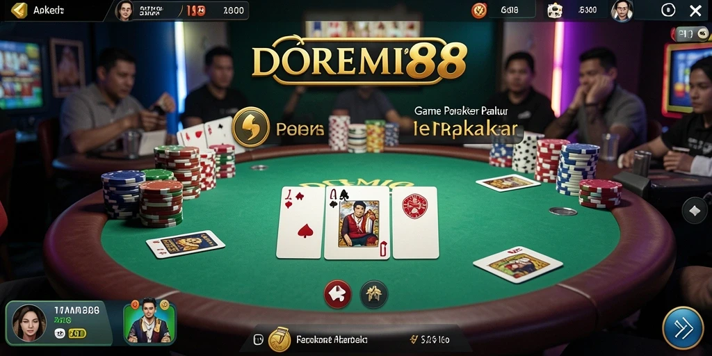 Screenshot gameplay DOREMI88 yang menunjukkan keseruan permainan poker.