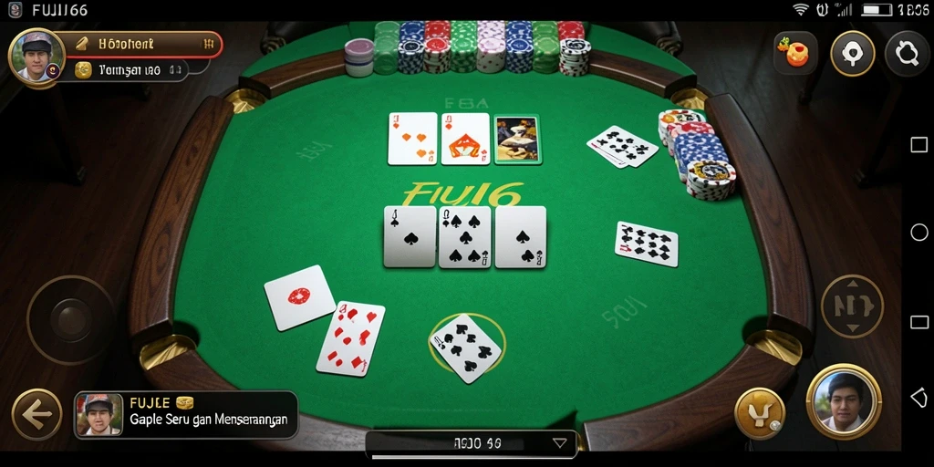 Tampilan menarik dari gameplay Gaple di FUJI66.