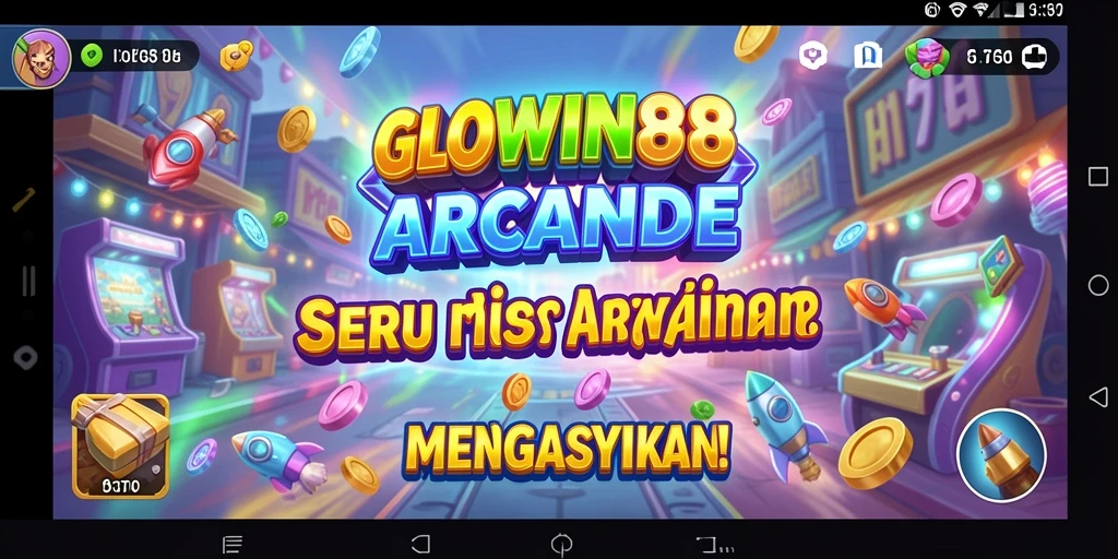 Screenshot GLOWIN88 menampilkan aksi gameplay Arcade yang seru dan penuh warna.