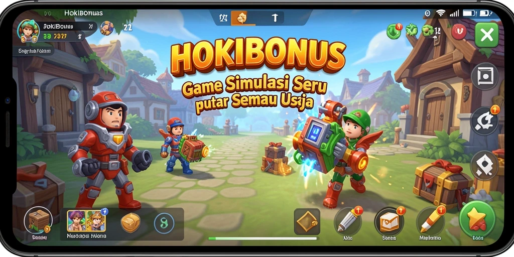 Tampilan screenshot gameplay HOKIBONUS menunjukkan simulasi kota yang menarik.