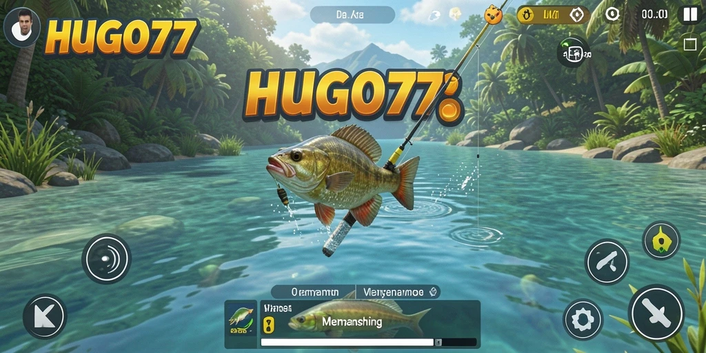 Tangkapan ikan besar dalam gameplay HUGO77 yang mendebarkan.