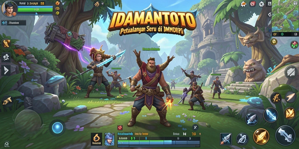 Tangkapan layar permainan IDAMANTOTO menampilkan aksi epik dalam MMORPG.
