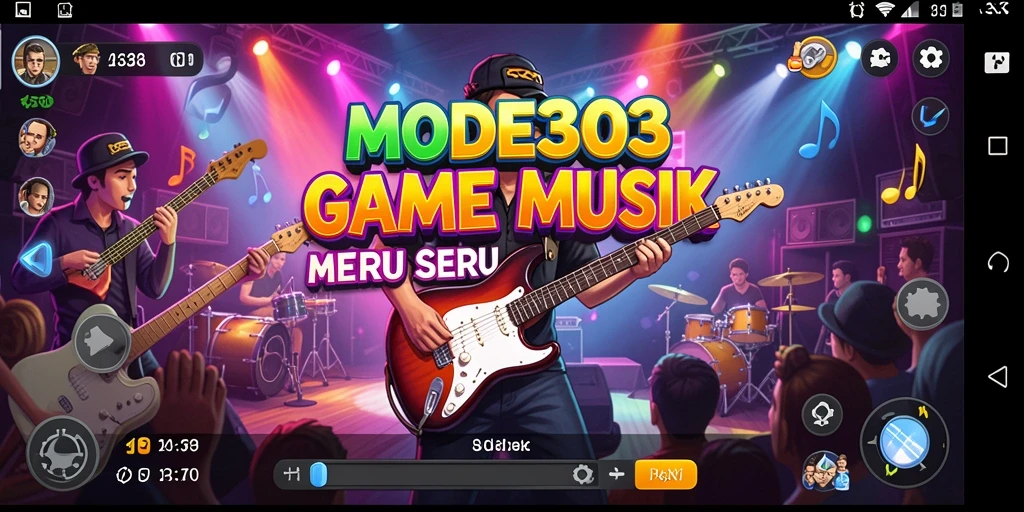 Tampilan gameplay seru di MODE303 dengan musik yang menggugah semangat.