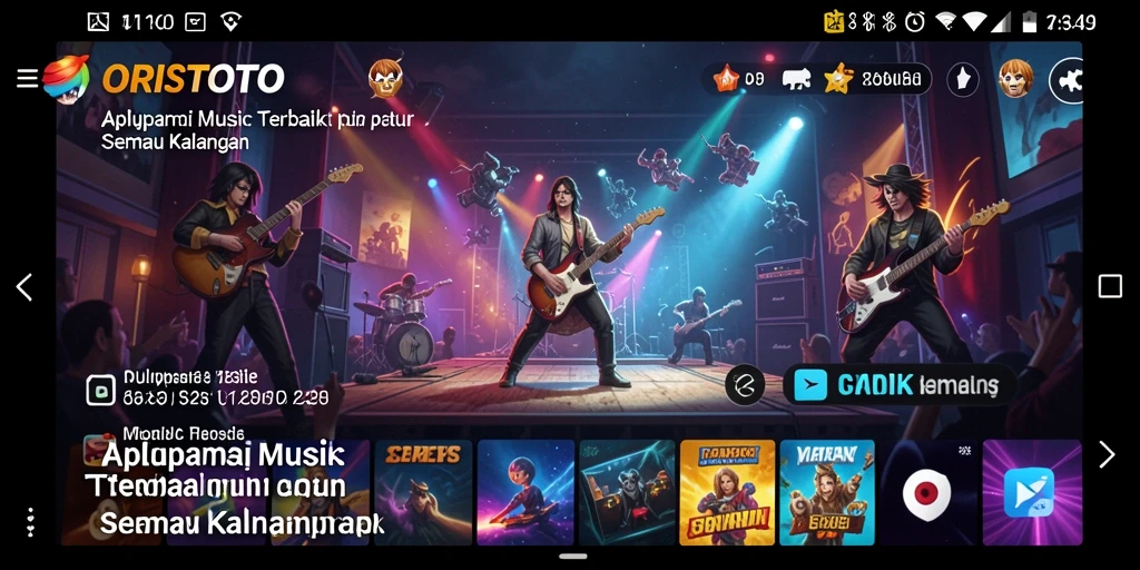 Tangkapan layar ORISTOTO menunjukkan gameplay musik yang interaktif dan menyenangkan.