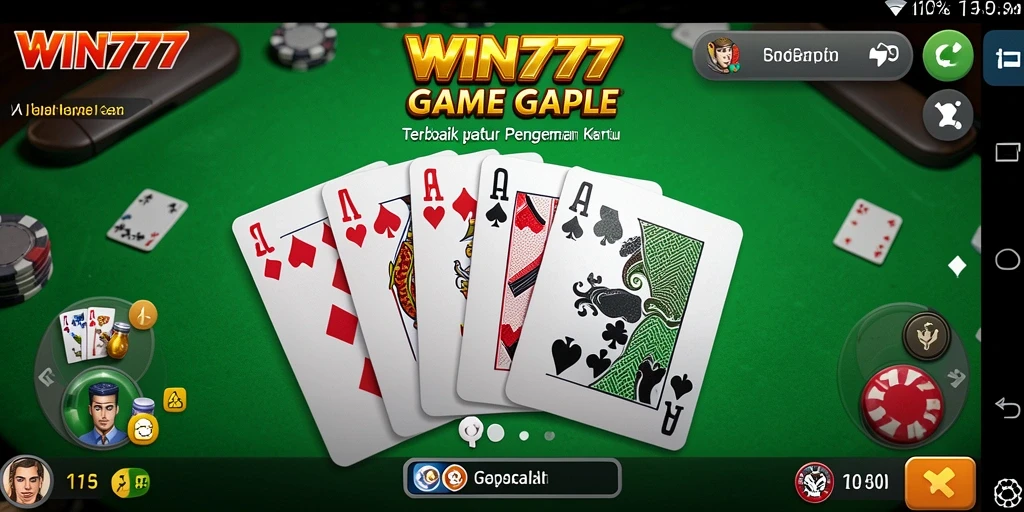 Tampilan seru gameplay Gaple di WIN777 dengan teman-teman.